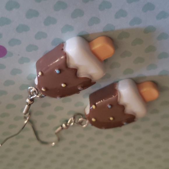 Chocolate Popsicle Earrings - Picture 2 of 3
